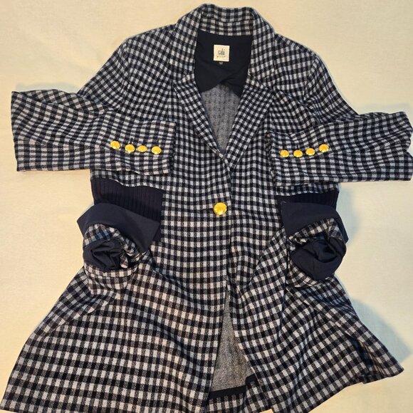 CAbi The Explorer Checkup Blue Heritage Plaid Stretchy Blazer Size M New NO Tag! - Picture 8 of 16